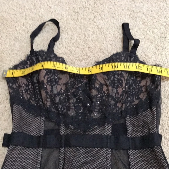 Victoria’s Secret SZ 36C black lace with mesh and rhinestones corset top. - Picture 8 of 9
